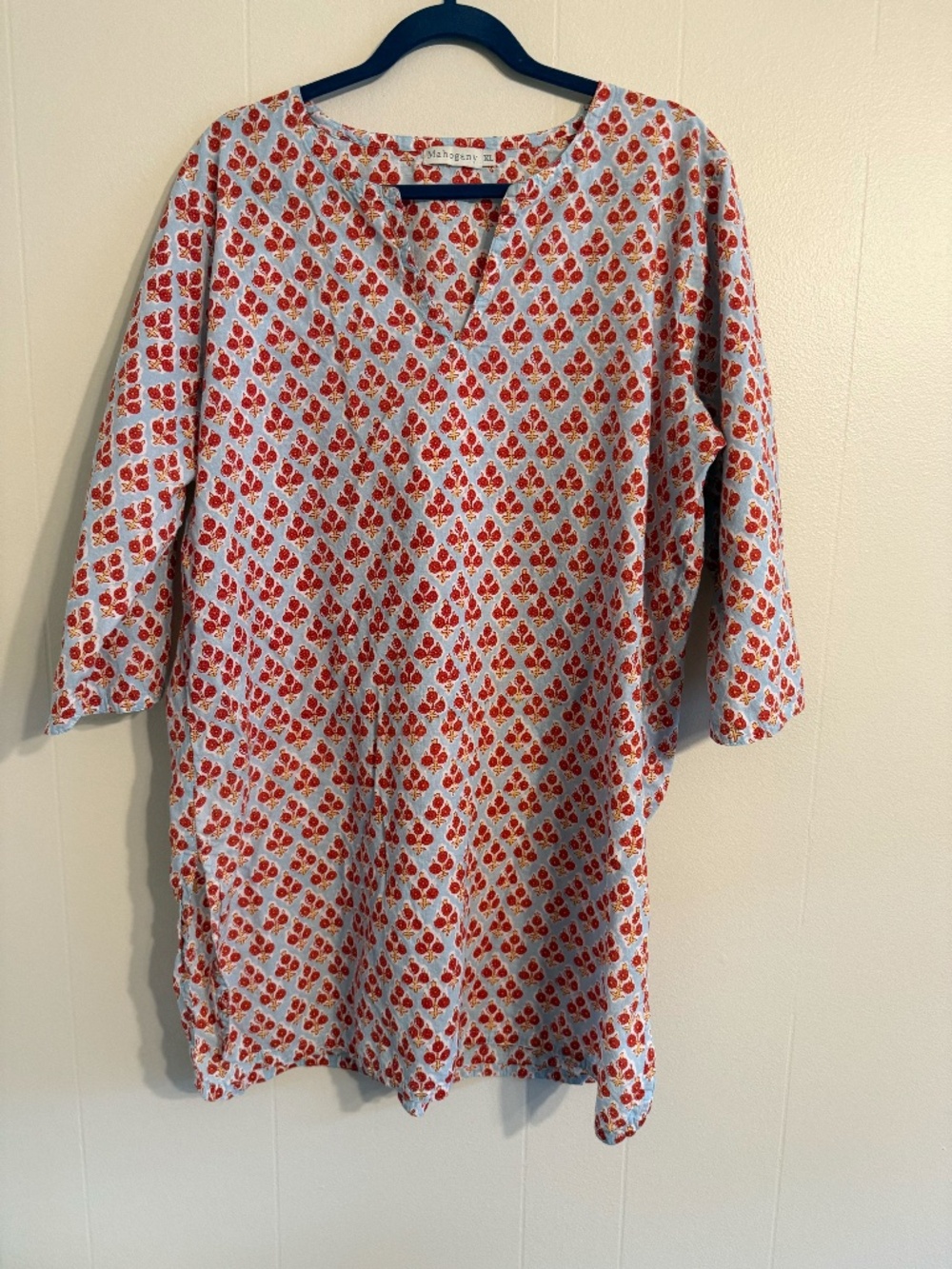 Women's Mahogany Size XL Tunic, Side Slits on Each Side